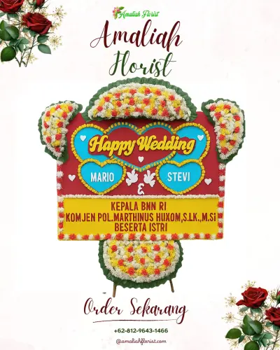 Karangan Papan Bunga Pernikahan di Kwasen